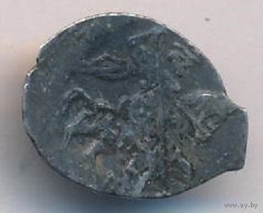 Копейка ~1613-1645 Михаил Федорович Романов буквы о/М под конем _состояние VF