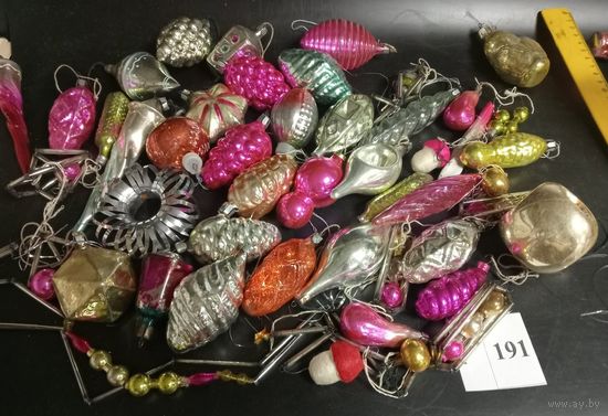 Стеклянные елочные игрушки СССР Большой лот С рубля!