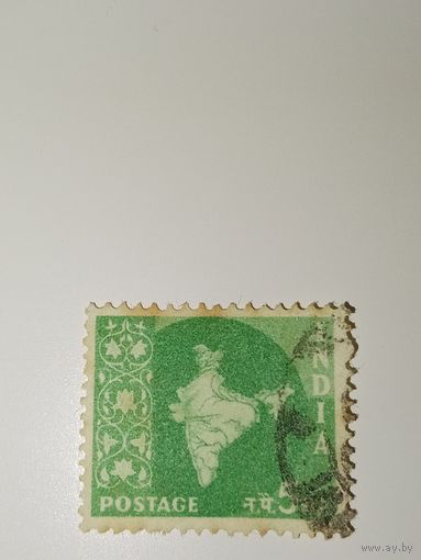 Индия 1958 Карта Индии в центре.