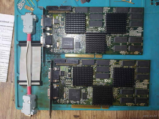 3Dfx Voodoo2 3Dfx interactive PowerColor 12mb SLI рабочие с радиаторами
