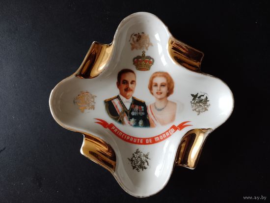 Пепельница Лимож Limoges Франция Kнязь Монако Ренье III