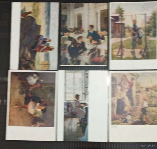 Открытки Картины из серии Соцарт. Детство . Лот из 10шт.