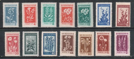 Болгария-1953, (Мих.872-885) , **  , Стандарт, Цветы (полная серия)