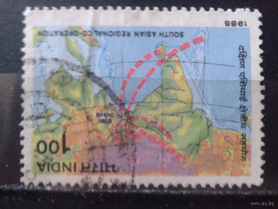 Индия 1985 Карта Южной Азии