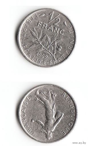 1/2 франка Франция 1969 год