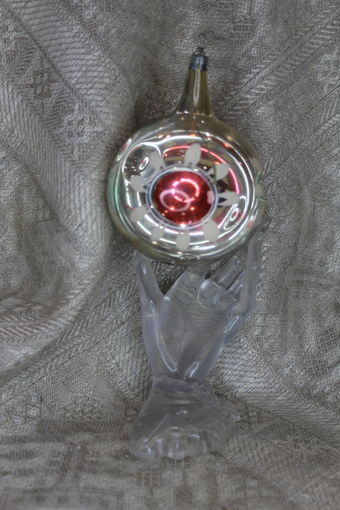 Красивый большой шар на елку стекло СССР