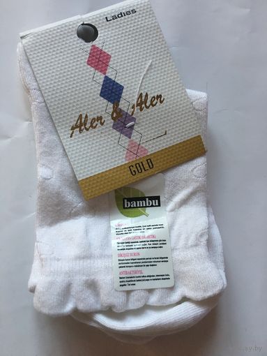 Носки женские бамбук Новые белые 35-37