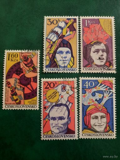 Чехословакия 1977. Космонавтика. Великие космонавты. Полная серия