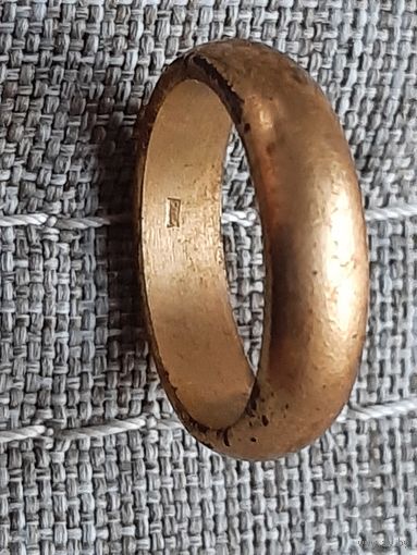 Кольцо обручальное позолота Au, винтаж, бижутерия.