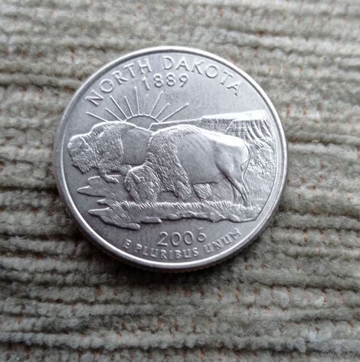 Werty71 США 1 квотер 25 центов 2006 D Северная Дакота Бизон Зубр