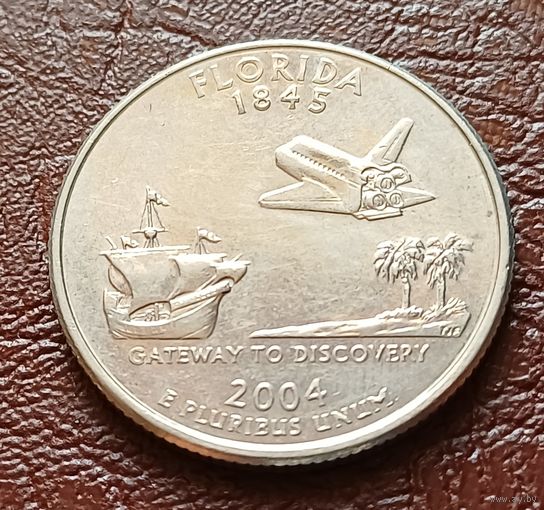 США 25 центов , D  2004 Квотер штата Флорида   ( 2-5-6 )