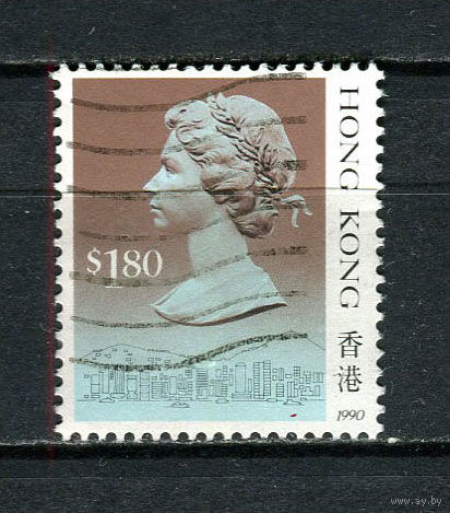 Британский Гонконг - 1987/1991 - Королева Елизавета II 1,80$ - [Mi.549III] - 1 марка. Гашеная.  (LOT AH26)
