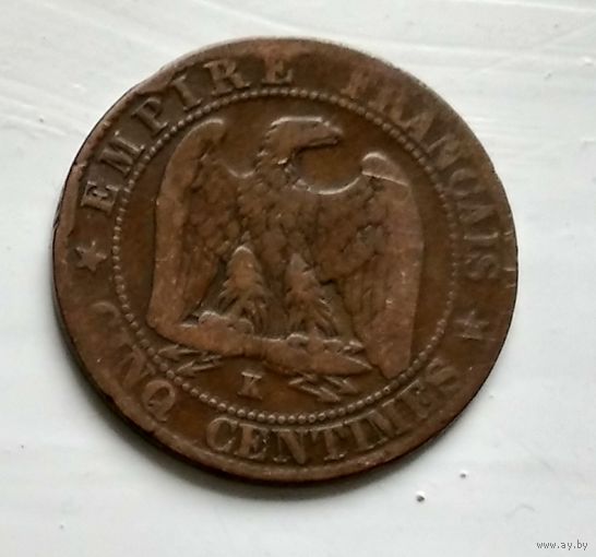 Франция 5 сантимов, 1862 "K" - Бордо 2-8-4