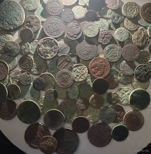 СБОРНЫЙ ЛОТ МЕДНЫХ МОНЕТ более 100ШТ ТОЧНО