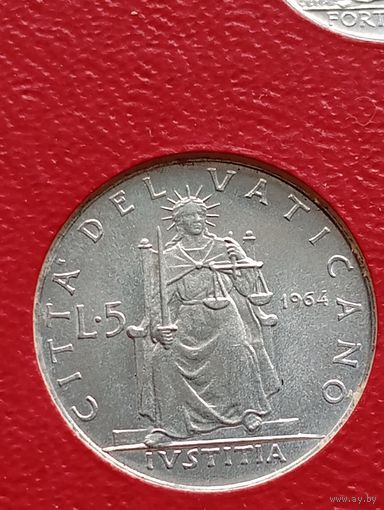 Ватикан. 5 лир 1964 г. папа PAVLVS VI