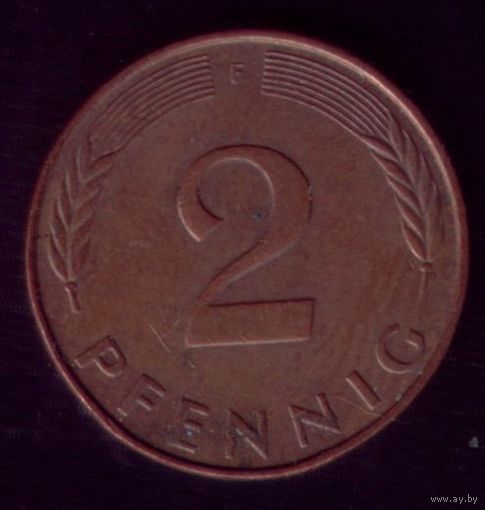 2 пфеннига 1990 год F Германия