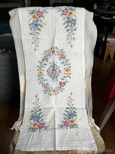Дорожка с вышивкой, х/б