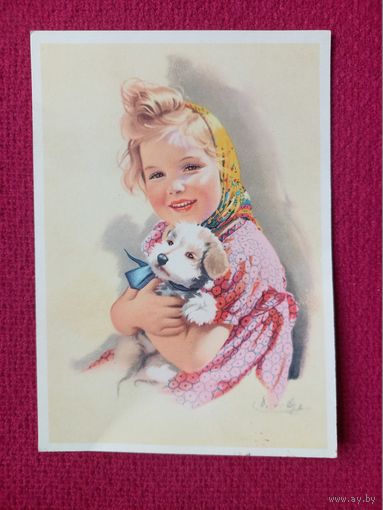 Девочка с собакой. Германия. 50 гг.