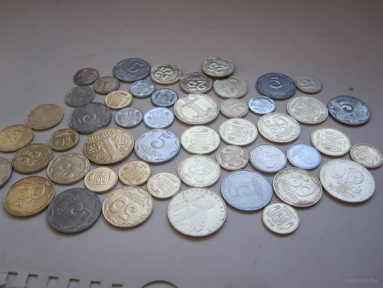 Монеты довоенной Украины 50шт. без повтора.