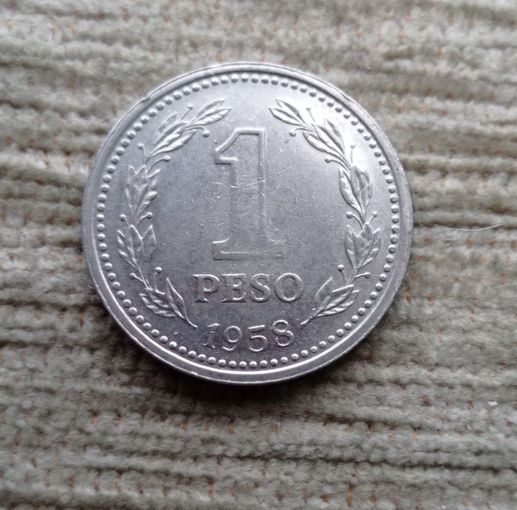 Werty71 Аргентина 1 песо 1958