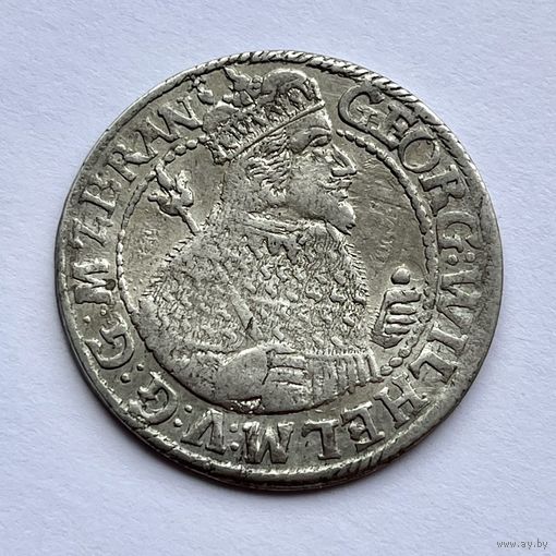 Монета СЕРЕБРО ПРУССИЯ ОРТ , 1/4 талера 1623 год ГЕОРГ ВИЛЬГЕЛЬМ ОТЛИЧНЫЙ