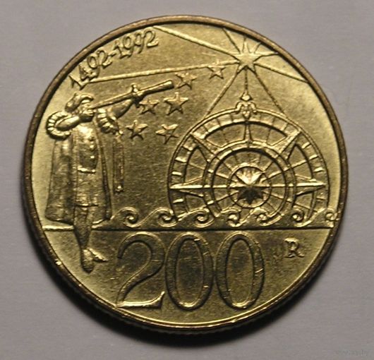 Сан-Марино, 200 Лир 1992 Открытие Америки