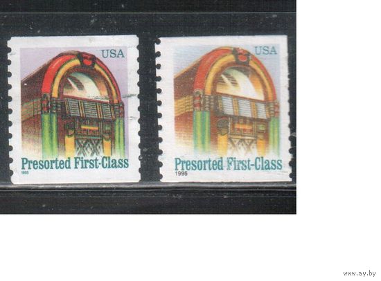 США-1995, (Мих.2549 I+II) , гаш. , Стандарт, Музыкальный автомат (одиночка), 2 типа(2)
