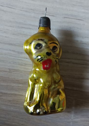 Елочные игрушки, стекло собака, собачка