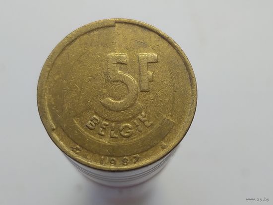 5 франков Бельгия 1987 года  лот 44