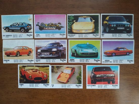 Вкладыши от жвачки Турбо TURBO 2 серия,номера 51-120 Цена за штуку от 4 до 15р