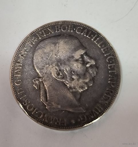 5 крон 1907 Австро-Венгрия редкая! Оригинал!