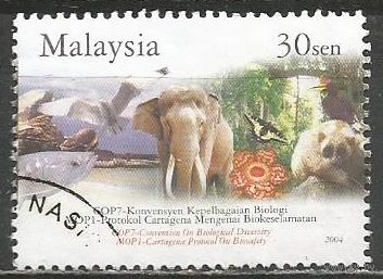 Малайзия. Слоны. 2004г. Mi#1238.