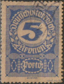 Доплатная марка из серии 1920г. Австрия "Цифра в овале"