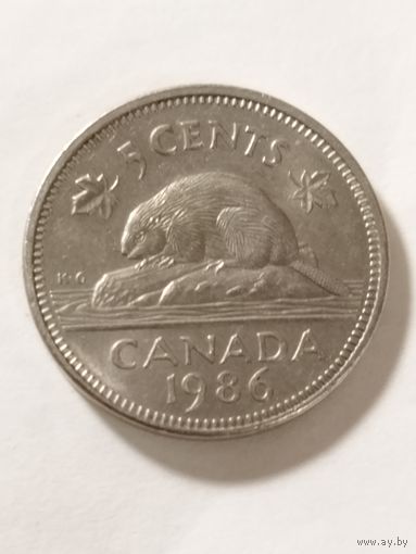 Канада 5 центов 1986