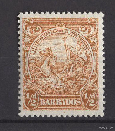 1938 Барбадос /Barbados** 0.5d стандарт Герб колонии Колесница Король Георг VI  SG#248с