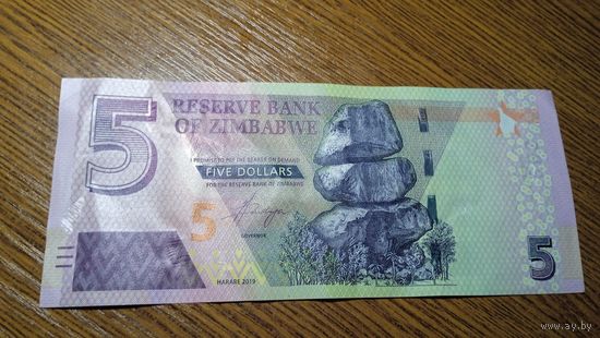Зимбабве 5 долларов 2019