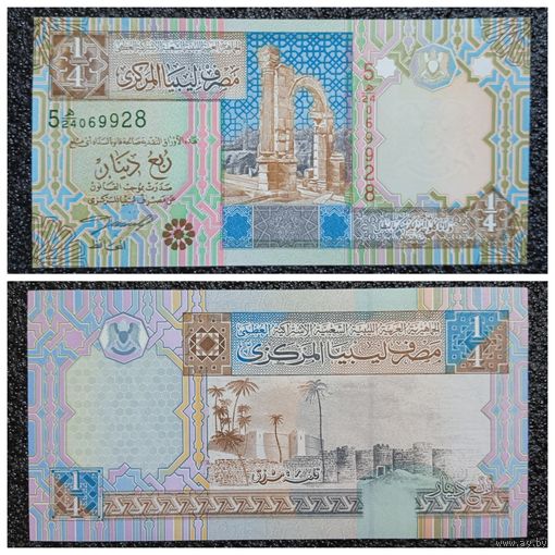 1/4 динара Ливия обр. 2002 г. aUNC-UNC