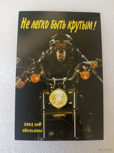 Мотоцикл, Животные, Обезьяны, 2004 год. Карманные календарики, Календарик, Календарь