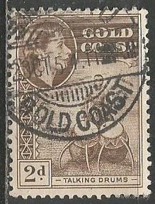Золотой Берег. Королева Елизавета II. Барабанщик. 1954г. Mi#141.