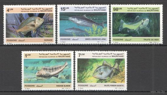 Мавритания 1986 - 87 ** Морская Фауна Рыбы серия 5 марок