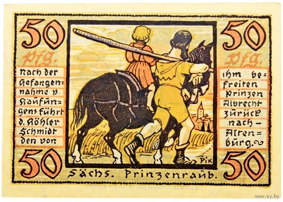 РАСПРОДАЖА!!! - ГЕРМАНИЯ АЛЬТЕНБУРГ (ТЮРИНГИЯ) 50 пфеннигов 1921 год "третий сюжет" - BU!