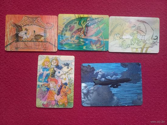 Стерео календарики СССР. Детские, мультфильмы, аэрофлот.