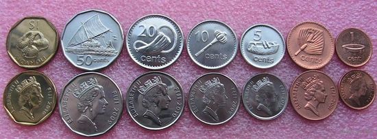 Фиджи. набор 7 монет 1, 2, 5, 10, 20, 50 центов 1 доллар 2001-2010 года