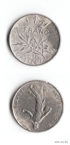 1/2 франка Франция 1977 год