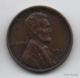 СОЕДИНЁННЫЕ ШТАТЫ АМЕРИКИ 1  ЦЕНТ 1946. ПШЕНИЧНЫЙ ЦЕНТ. ОТЛИЧНАЯ