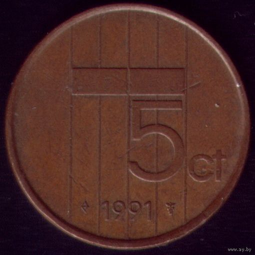 5 центов 1991 год Нидерланды