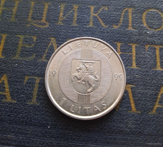 1 лит 1999 Литва 10 лет Балтийскому пути #14 aUNC