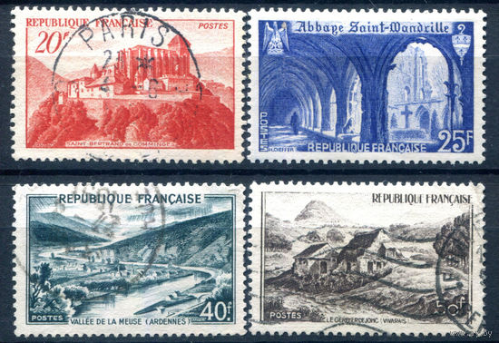 Франция - 1949г. - ландшафты, архитектура - 4 марки - полная серия, гашёные, MH [Mi 857-860]. #2-Fr-51-A-2