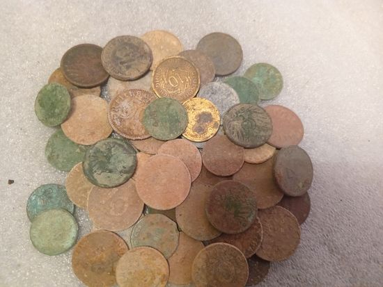 Монеты Германия. 50 шт. Не чищены