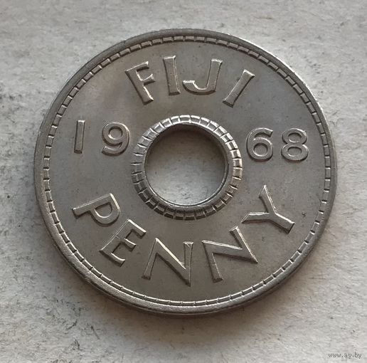 Фиджи 1 пенни 1968 Елизавета II - UNC, последний год чекана!
